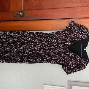 Miami Wrap Dress, Size Small. Black with floral.